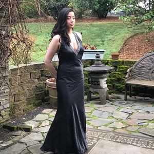 Black Satin Nina Cannaci Gown